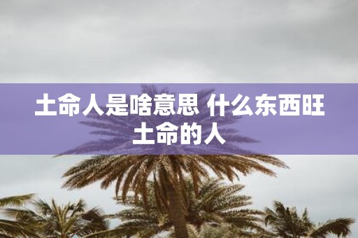 土命人是啥意思 什么东西旺土命的人