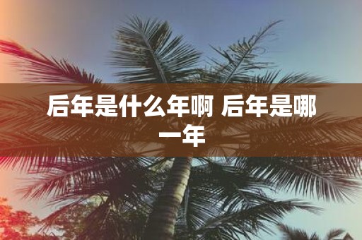 后年是什么年啊 后年是哪一年