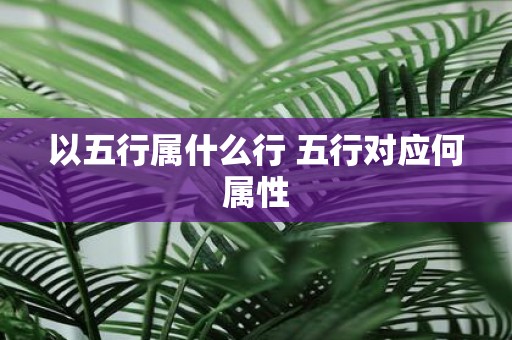 以五行属什么行 五行对应何属性
