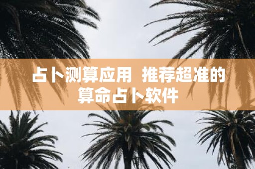 占卜测算应用 推荐超准的算命占卜软件