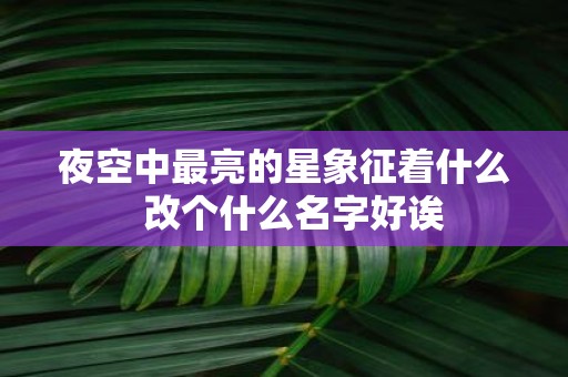 夜空中最亮的星象征着什么  改个什么名字好诶