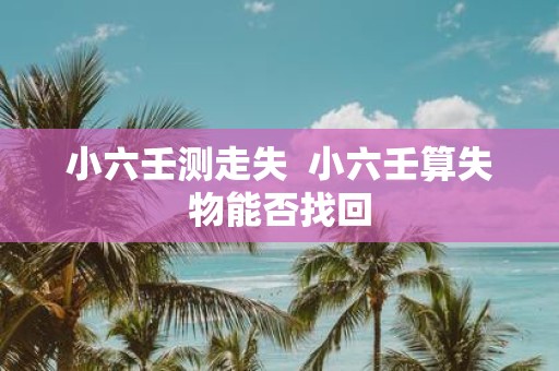小六壬测走失 小六壬算失物能否找回