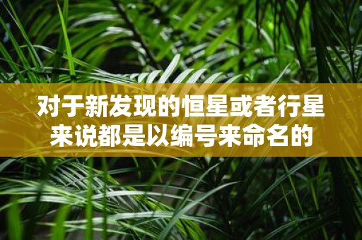 对于新发现的恒星或者行星来说都是以编号来命名的