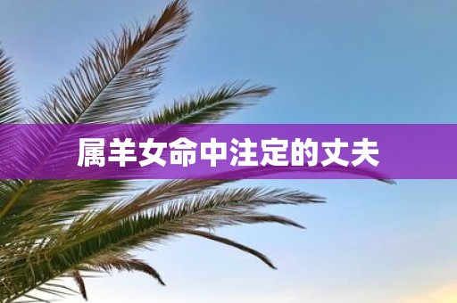 属羊女命中注定的丈夫