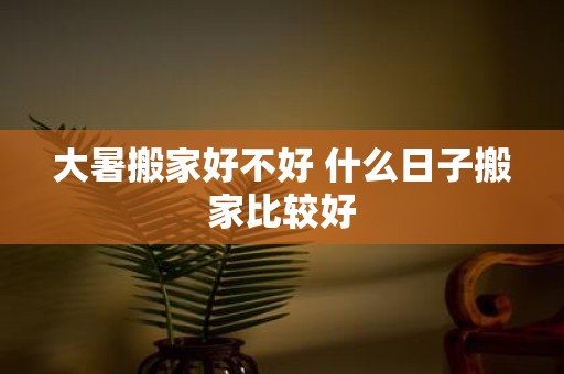 大暑搬家好不好 什么日子搬家比较好