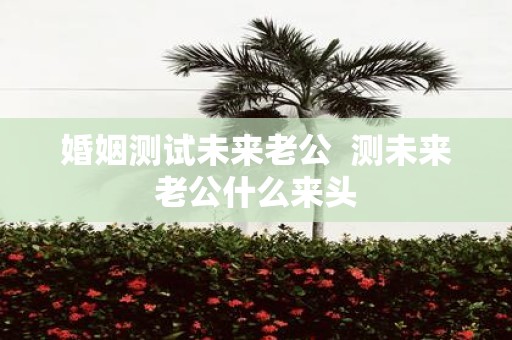婚姻测试未来老公 测未来老公什么来头