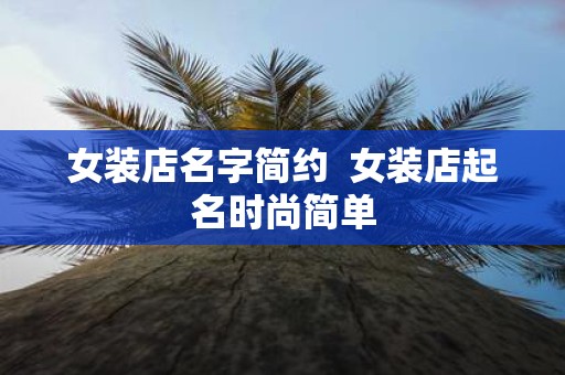 女装店名字简约 女装店起名时尚简单