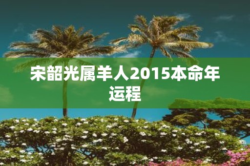 宋韶光属羊人2015本命年运程