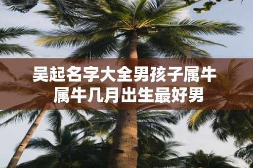 吴起名字大全男孩子属牛 属牛几月出生最好男