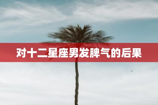对十二星座男发脾气的后果