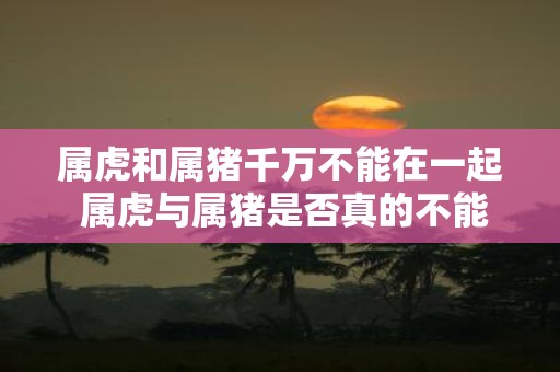 属虎和属猪千万不能在一起 属虎与属猪是否真的不能相配