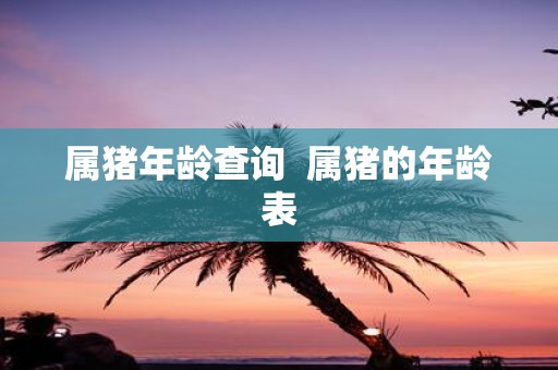 属猪年龄查询 属猪的年龄表