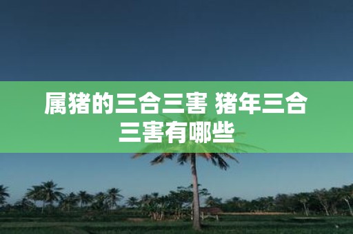 属猪的三合三害 猪年三合三害有哪些