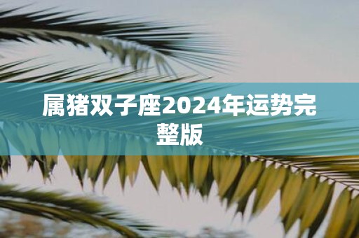 属猪双子座2025年运势完整版
