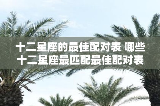十二星座的最佳配对表 哪些十二星座最匹配最佳配对表来帮你一一解析