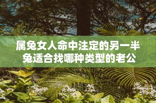 属兔女人命中注定的另一半 兔适合找哪种类型的老公