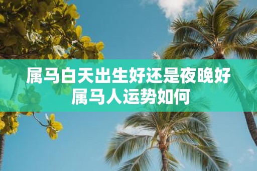 属马白天出生好还是夜晚好 属马人运势如何