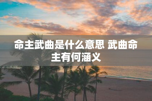 命主武曲是什么意思 武曲命主有何涵义