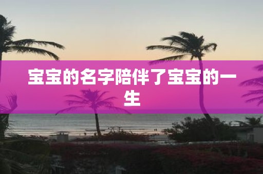 宝宝的名字陪伴了宝宝的一生