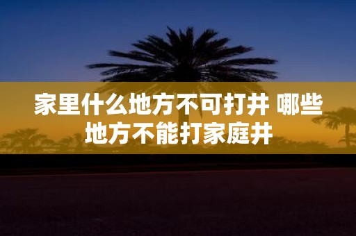 家里什么地方不可打井 哪些地方不能打家庭井