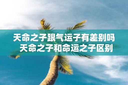 天命之子跟气运子有差别吗 天命之子和命运之子区别