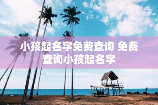 小孩起名字免费查询 免费查询小孩起名字
