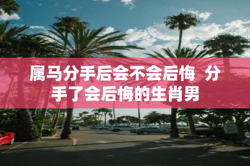 属马分手后会不会后悔 分手了会后悔的生肖男