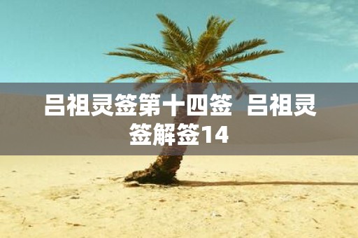 吕祖灵签第十四签 吕祖灵签解签14