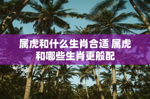 属虎和什么生肖合适 属虎和哪些生肖更般配