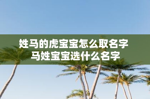姓马的虎宝宝怎么取名字 马姓宝宝选什么名字