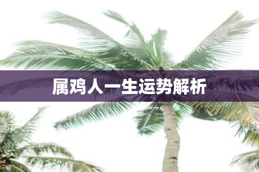 属鸡人一生运势解析