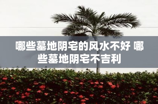 哪些墓地阴宅的风水不好 哪些墓地阴宅不吉利