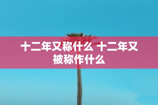 十二年又称什么 十二年又被称作什么