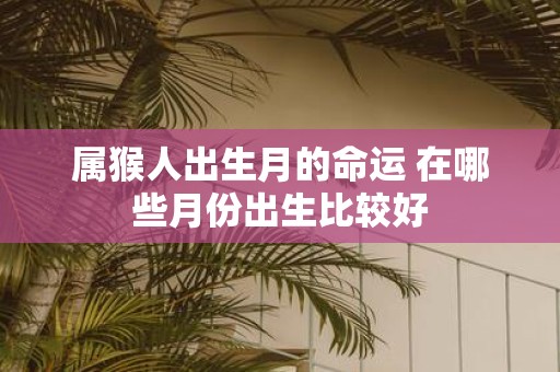 属猴人出生月的命运 在哪些月份出生比较好