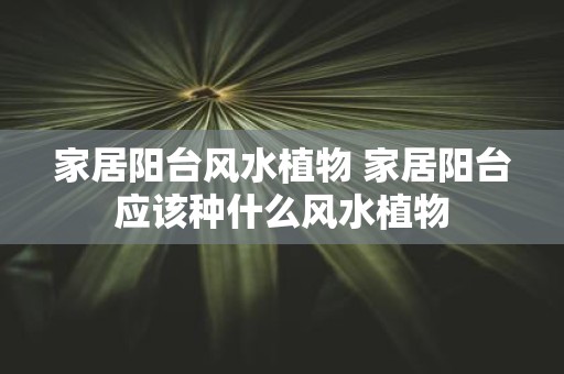 家居阳台风水植物 家居阳台应该种什么风水植物