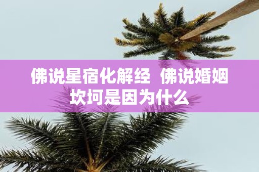 佛说星宿化解经 佛说婚姻坎坷是因为什么