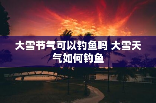大雪节气可以钓鱼吗 大雪天气如何钓鱼