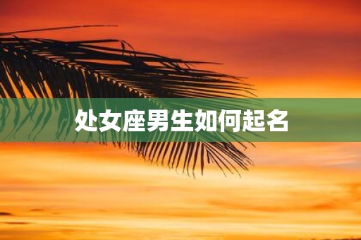 处女座男生如何起名