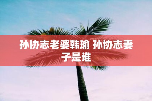 孙协志老婆韩瑜 孙协志妻子是谁