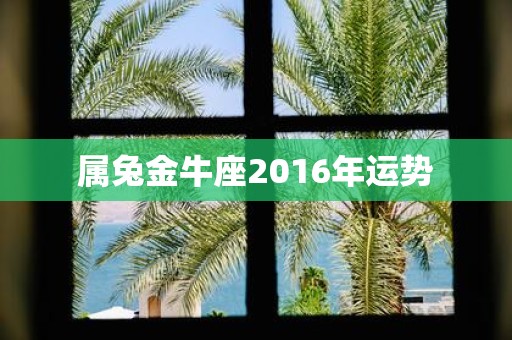 属兔金牛座2016年运势