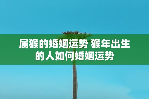 属猴的婚姻运势 猴年出生的人如何婚姻运势
