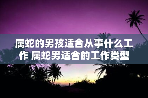 属蛇的男孩适合从事什么工作 属蛇男适合的工作类型