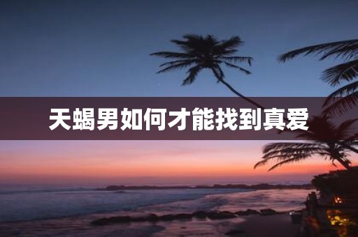 天蝎男如何才能找到真爱