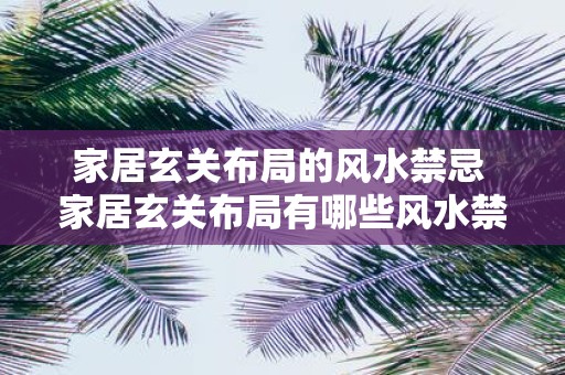 家居玄关布局的风水禁忌 家居玄关布局有哪些风水禁忌