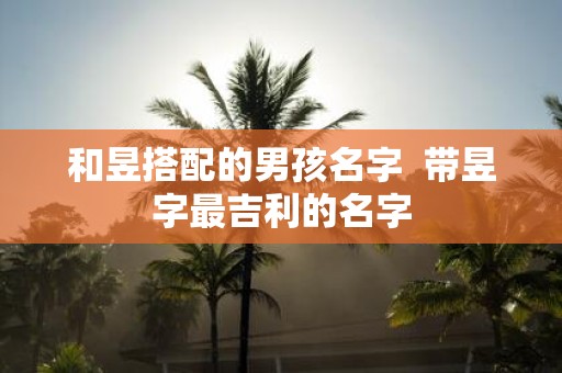 和昱搭配的男孩名字 带昱字最吉利的名字