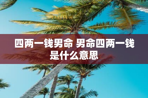 四两一钱男命 男命四两一钱是什么意思