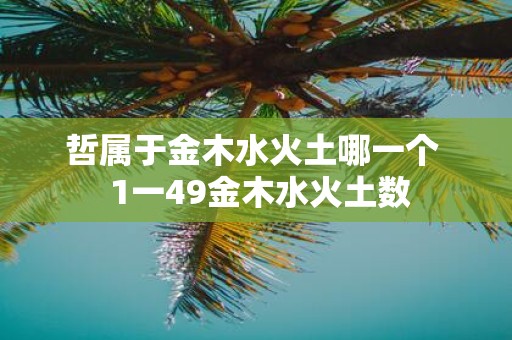 哲属于金木水火土哪一个 1一49金木水火土数