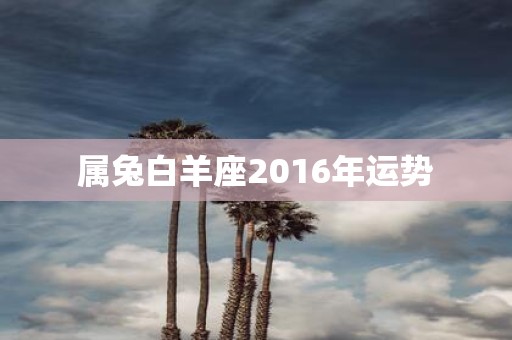 属兔白羊座2016年运势
