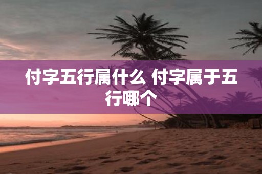 付字五行属什么 付字属于五行哪个