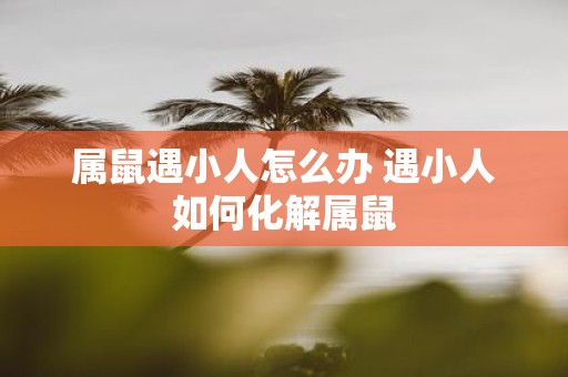 属鼠遇小人怎么办 遇小人如何化解属鼠